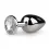 Easytoys Anal Collection - Metall-Analplug mit rundem Zierstein - Silberfarbig