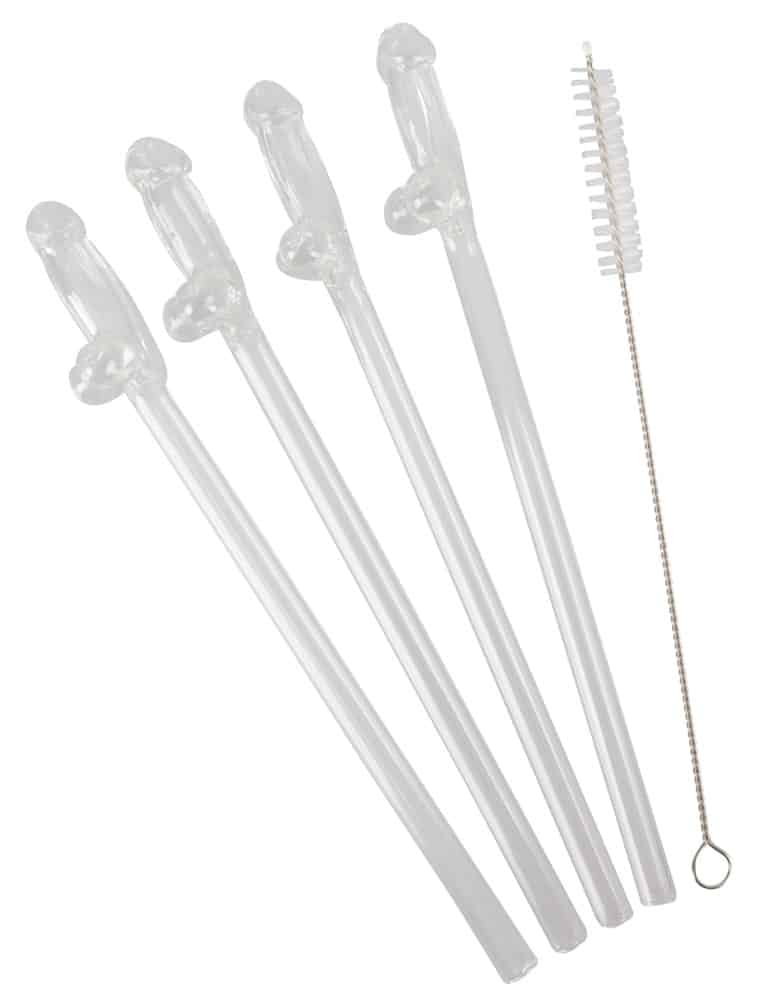 5-teilliges Strohhalm-Set „Glass Drinking Straw Willy“