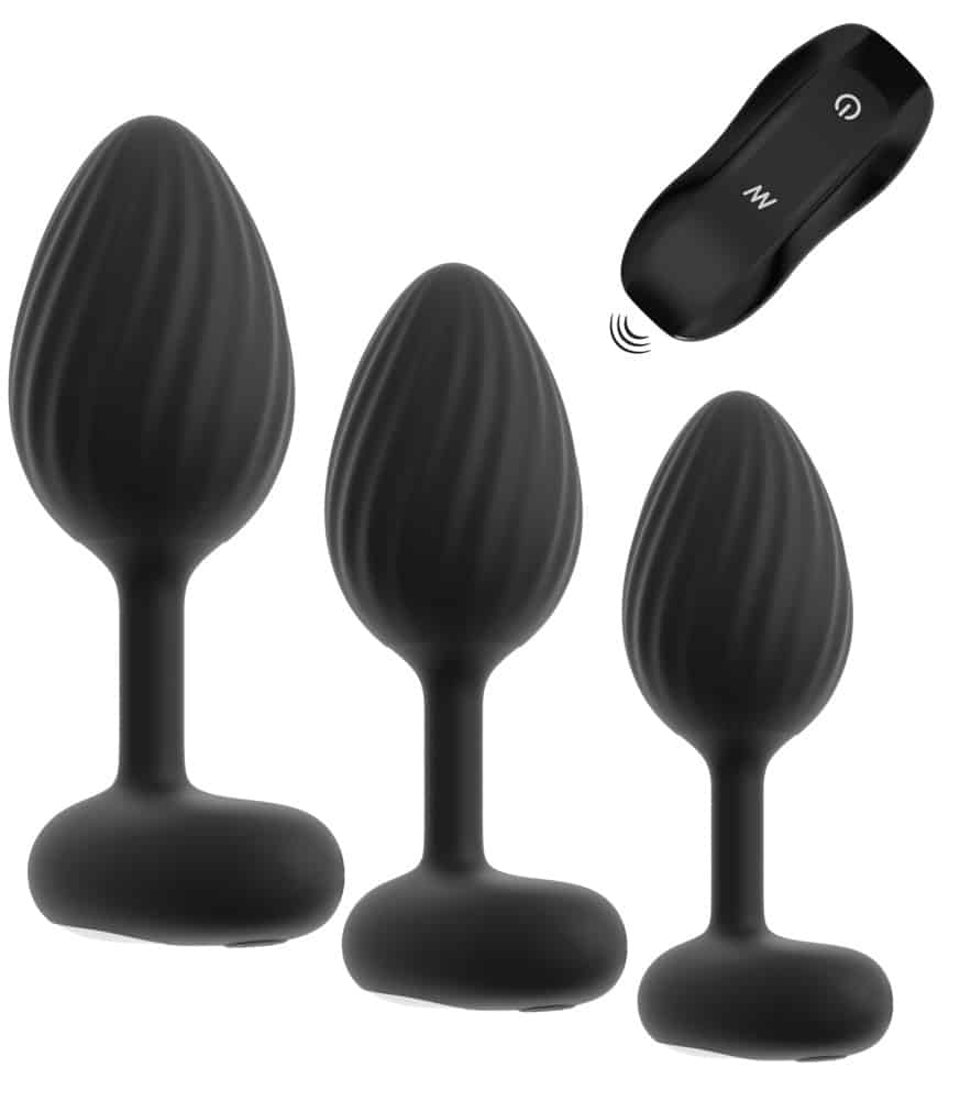 ANOS 3-teiliges Analplug-Set mit Vibration