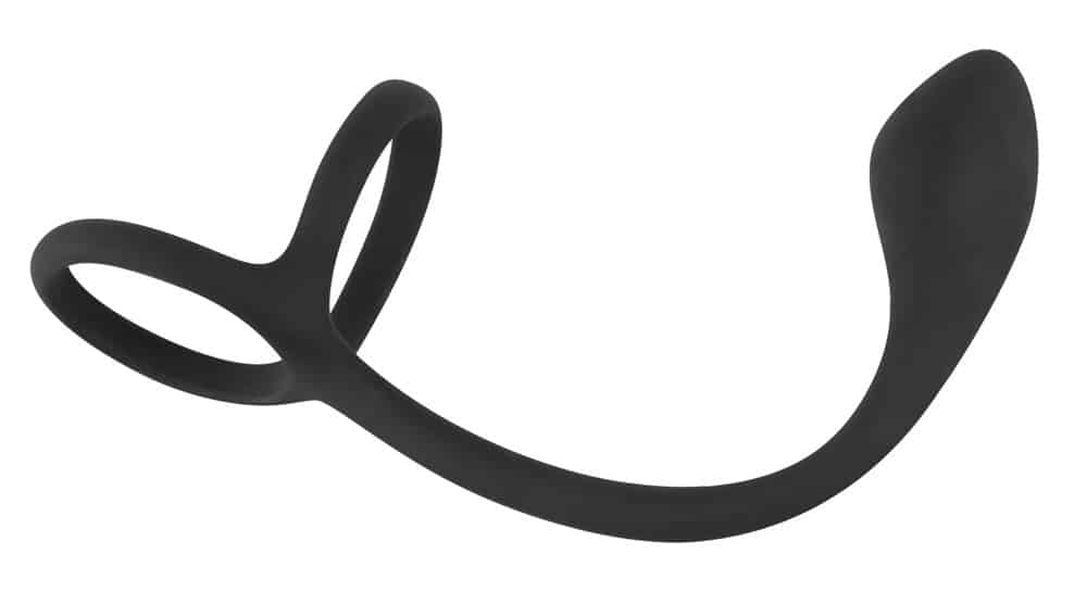 Black Velvets Penis- und Hodenring „Cock & ball ring with butt plug“ mit Analplug