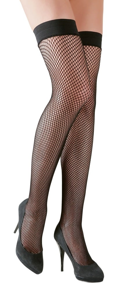 Cottelli LEGWEAR Halterlose Strümpfe aus Netzmaterial