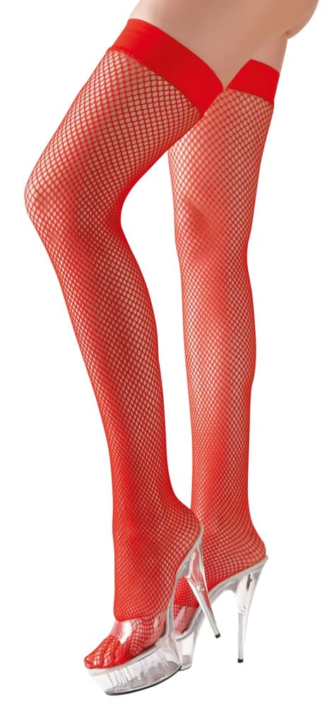 Cottelli LEGWEAR Halterlose Strümpfe aus feinmaschigem Netzmaterial