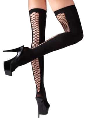 Cottelli LEGWEAR Overknees mit breiter Netz-Naht hinten