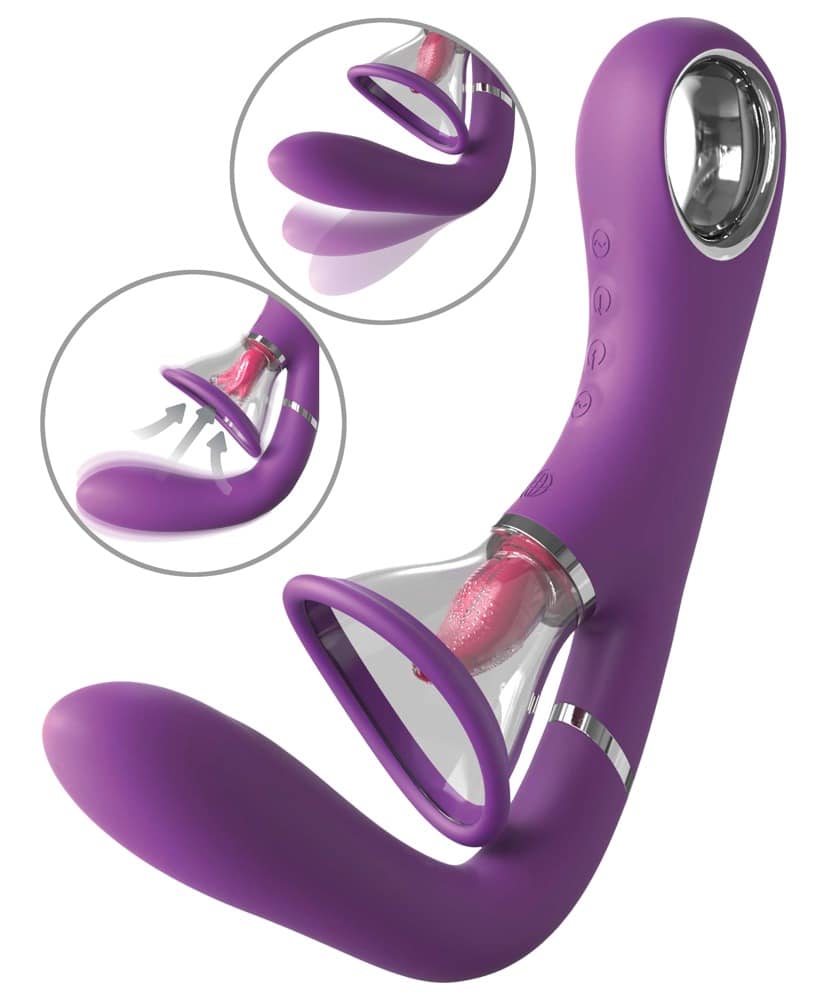 Fantasy For Her Vibrator „Her Ultimate Pleasure Pro“ mit 2 Klitoris-Saugschalen