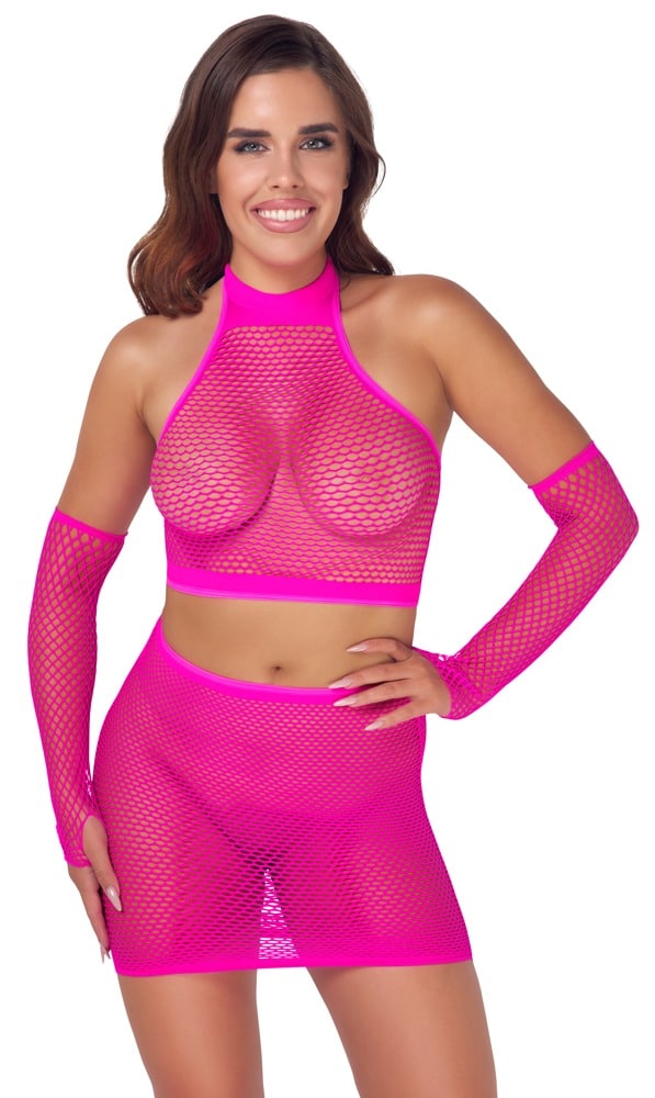 Fantasy by Cottelli 3-teiliges Dessous-Set aus Netz