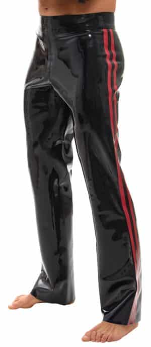 Late X Latex-Hose mit ausgestelltem Bein