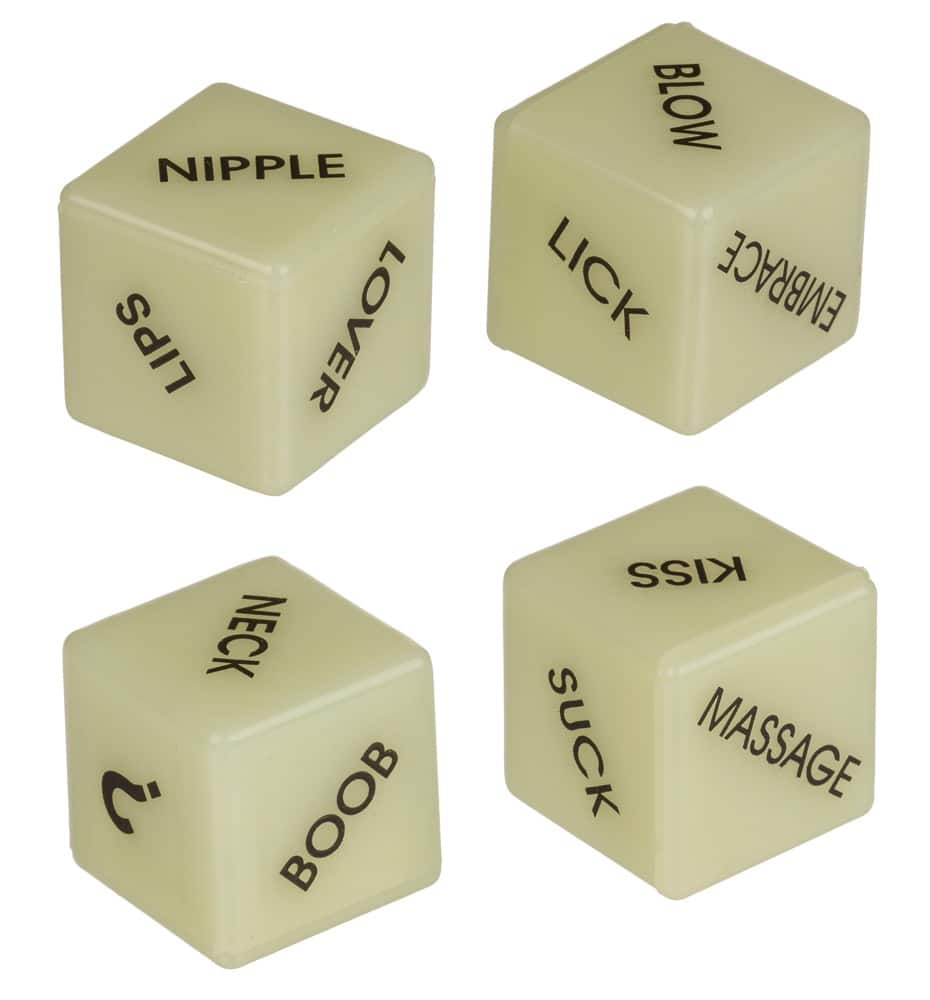 Liebeswürfel-Set „Glow in the Dark Love Dice“