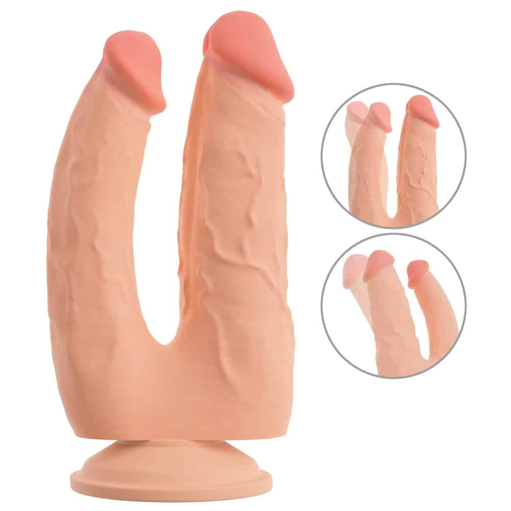 Nature Skin Doppeldildo mit Saugfuß