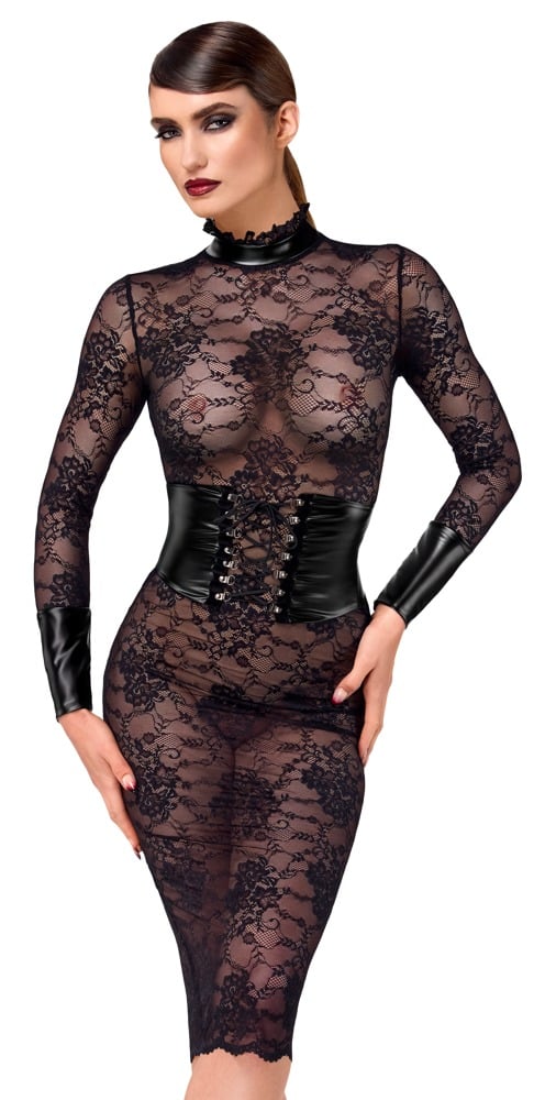 Noir Kleid „Kink Royal“ aus elastischer Spitze