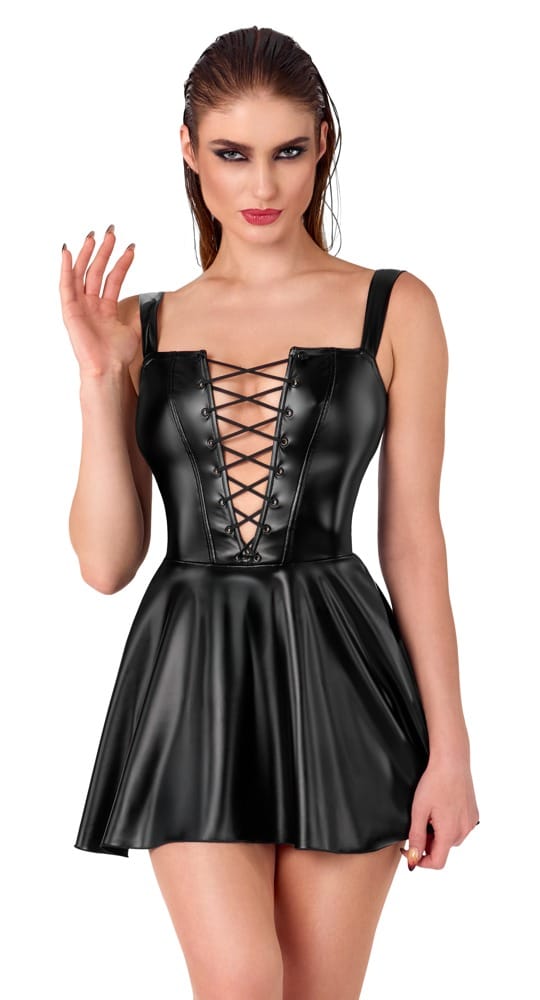 Noir Minikleid mit Schnürung