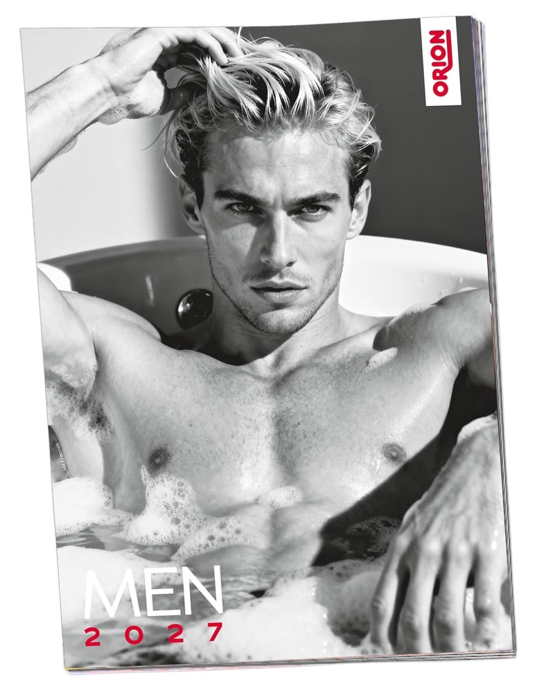 ORION empfiehlt Pin-up Kalender „Men 2027“ in Schwarzweiß und im Großformat