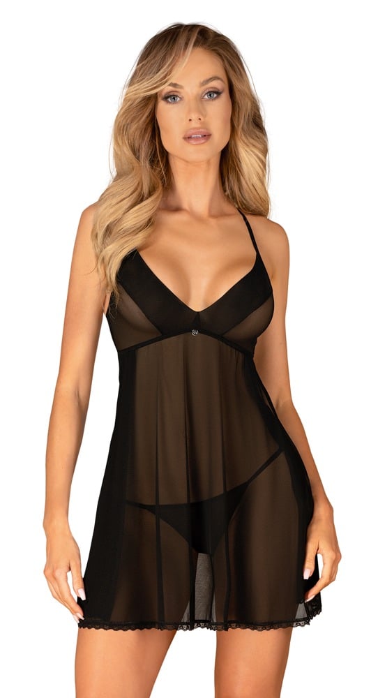 Obsessive Babydoll plus String „Latinesa“ in zarter Transparenz