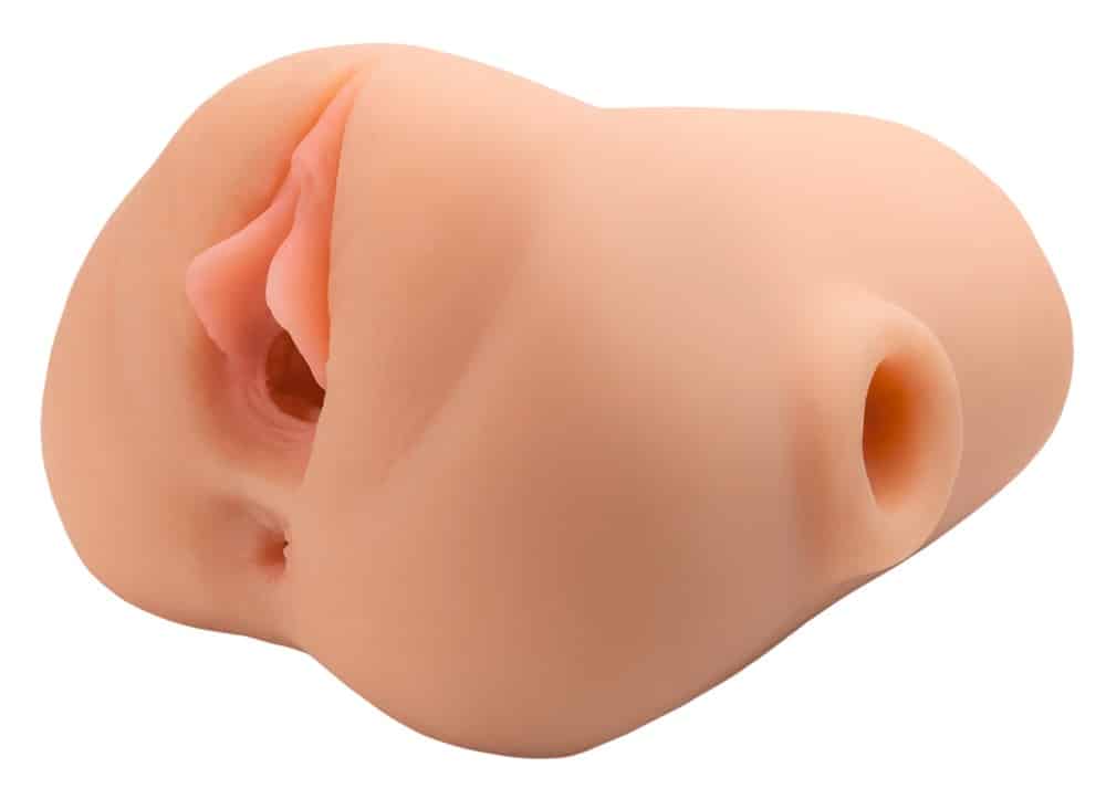 PDX Plus Masturbator „Double Pounder Vibrating" mit Vagina- und Anusöffnung