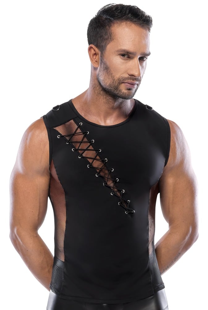 Svenjoyment Shirt mit Netz-Einsätzen