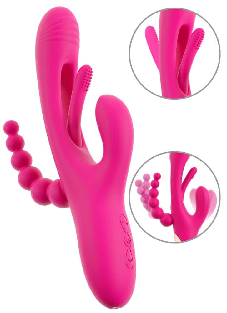 Sweet Smile Rabbitvibrator „Triple Vibe With Flicking Tongue“ mit Anal-Stimulator