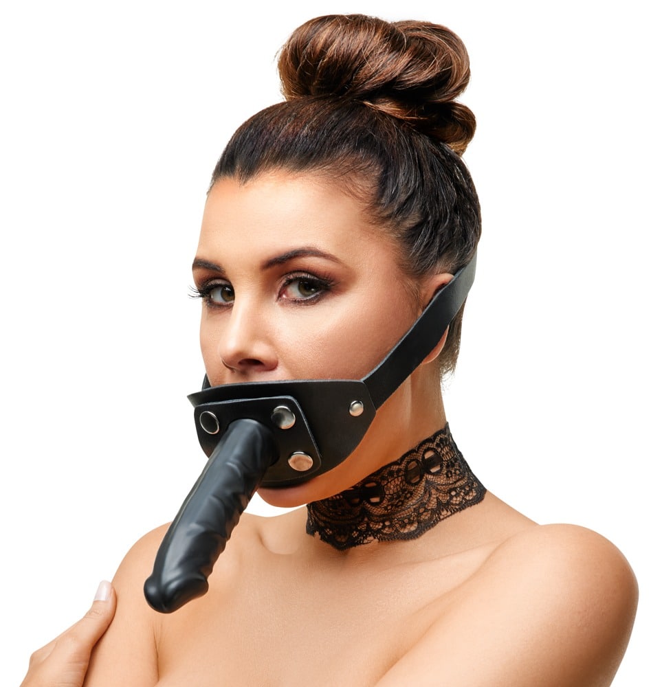 Zado Knebel aus Latex mit Außen-Dildo