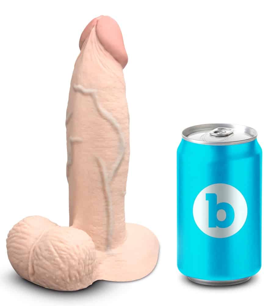b-Vibe Naturdildo „slipskin girthy“ mit Saugfuß
