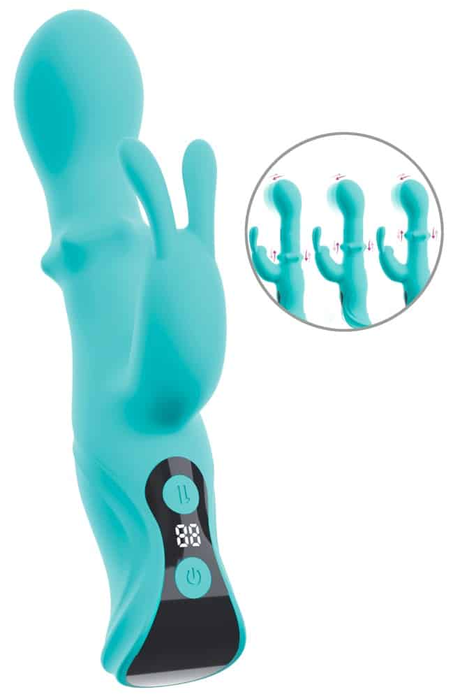beau coeur Rabbitvibrator „ORIVEN“ mit Klopf-Impulsen & Slide Massagering