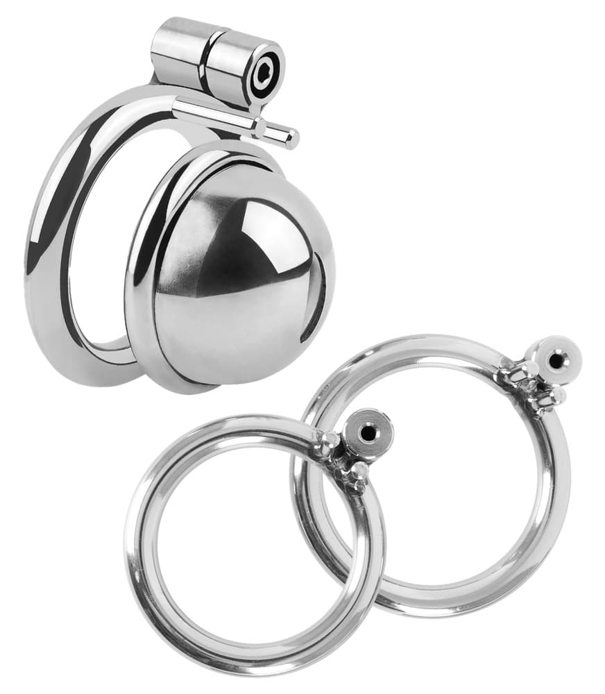 fetish collection Peniskäfig „Mini Cock Cage“ mit 3 austauschbaren Hodenringen